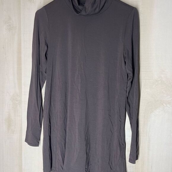 Eileen Fisher NWT brown‎ scrunch neck tunic long sleeve, size XXS - Picture 5 of 11